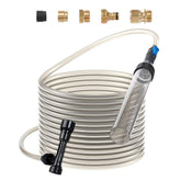 Aquarium Vacuum Gravel Cleaner, 25 ft PVC Hose Fish Tank Vacuum Gravel Cleaner, Siphon Fish Tank Cleaner Vacuum, 3 Types of Brass Adapters, for Fish Tank Cleaning Gravel & Sand
